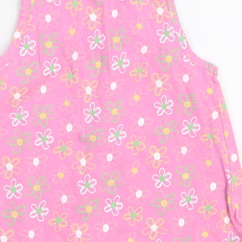 George Girls Pink Floral  Basic Tank Size 6-9 Months