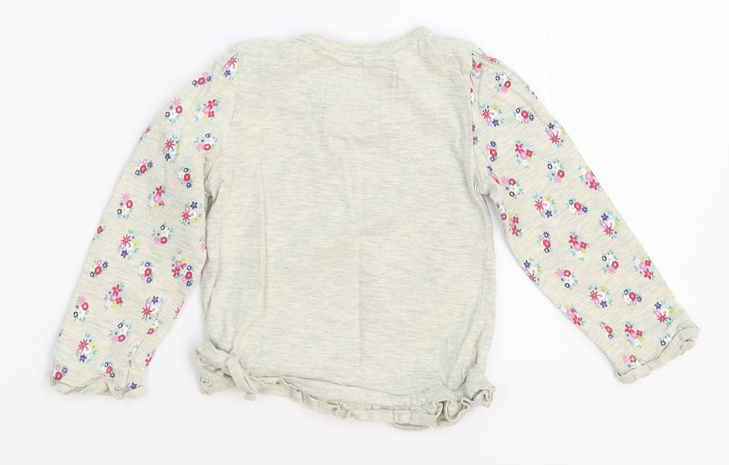 TU Girls Grey   Basic T-Shirt Size 9-12 Months  - Bunny
