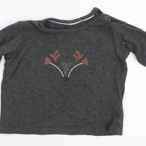 Lupliu Girls Grey   Basic T-Shirt Size 12 Months