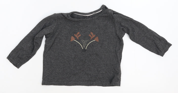 Lupliu Girls Grey   Basic T-Shirt Size 12 Months
