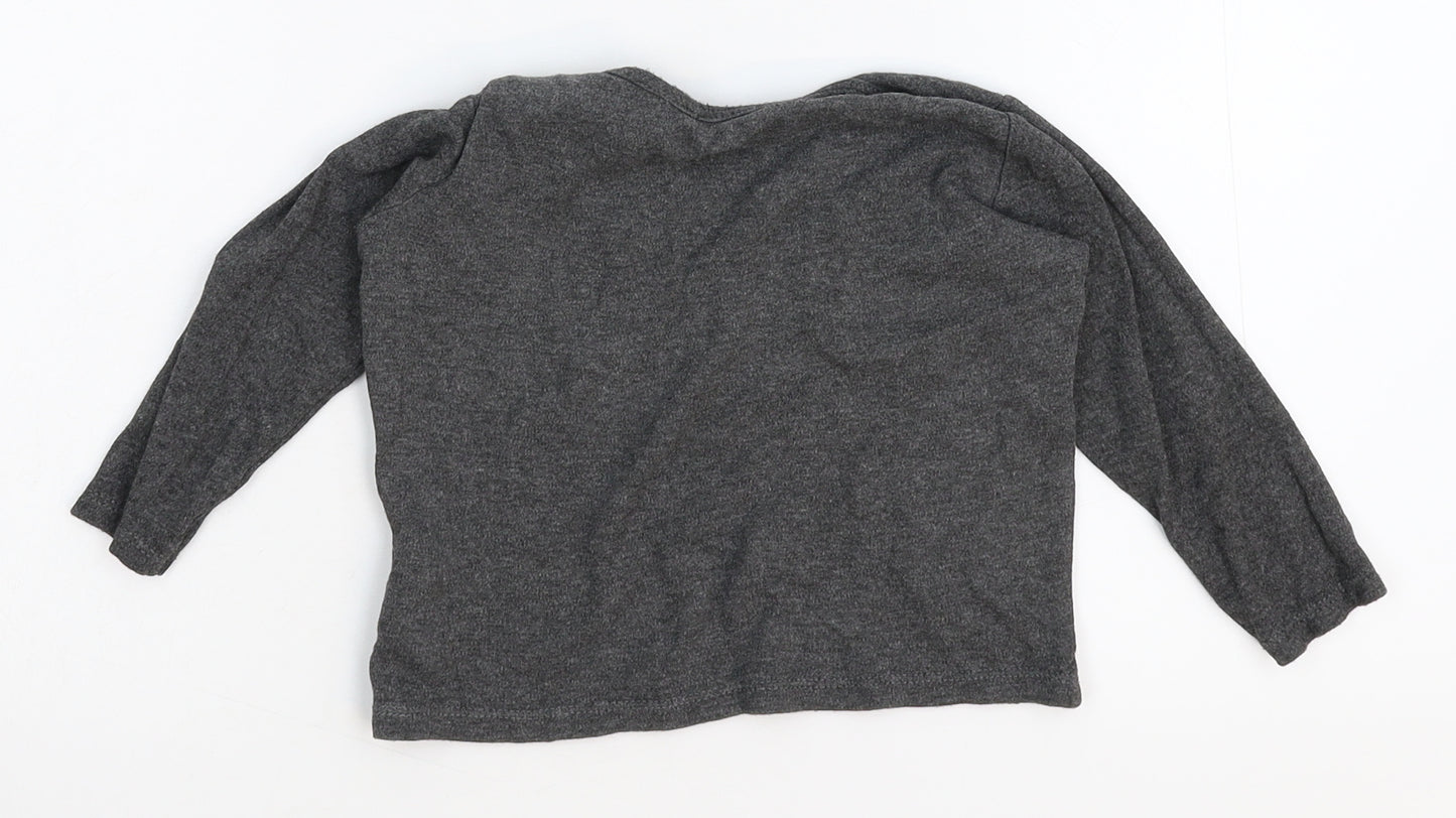 Lupliu Girls Grey   Basic T-Shirt Size 12 Months