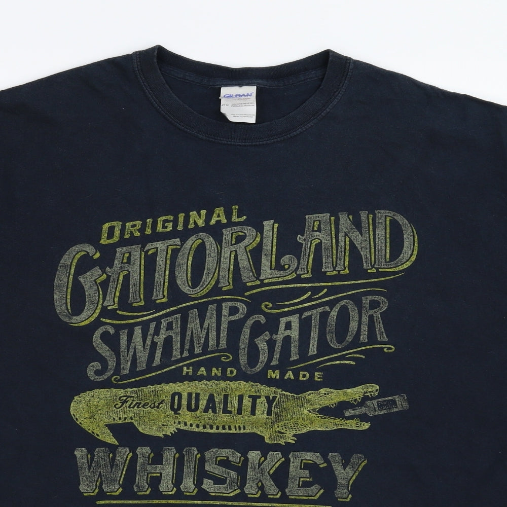 Gildan Mens Blue    T-Shirt Size 2XL