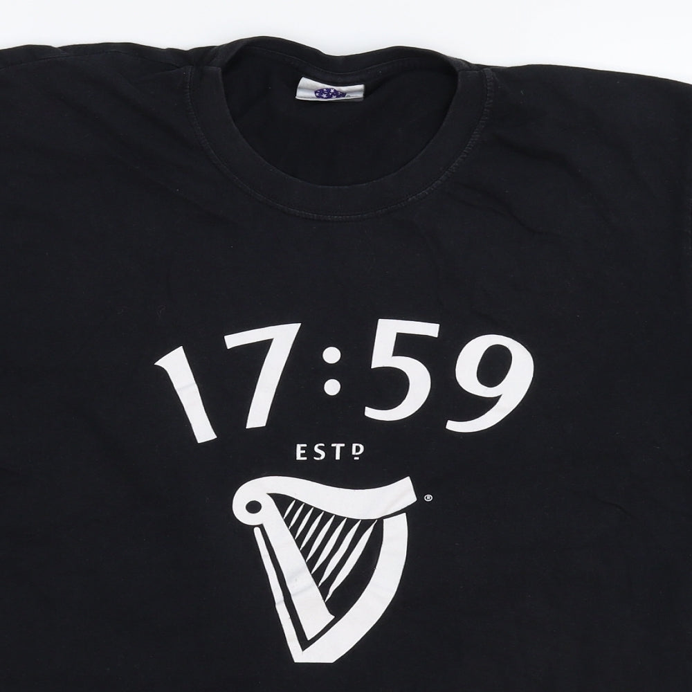 Starworld Mens Black    T-Shirt Size L  - Guiness