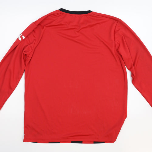 Sondico Mens Red Striped  Basic T-Shirt Size L