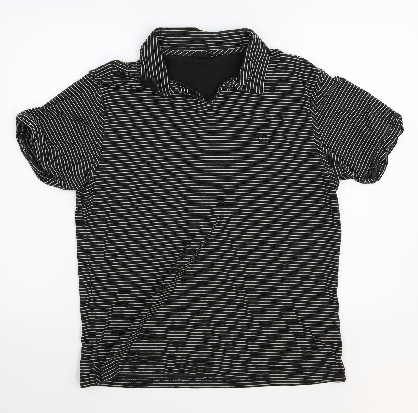 Jasper Conran Mens Black Striped   T-Shirt Size M