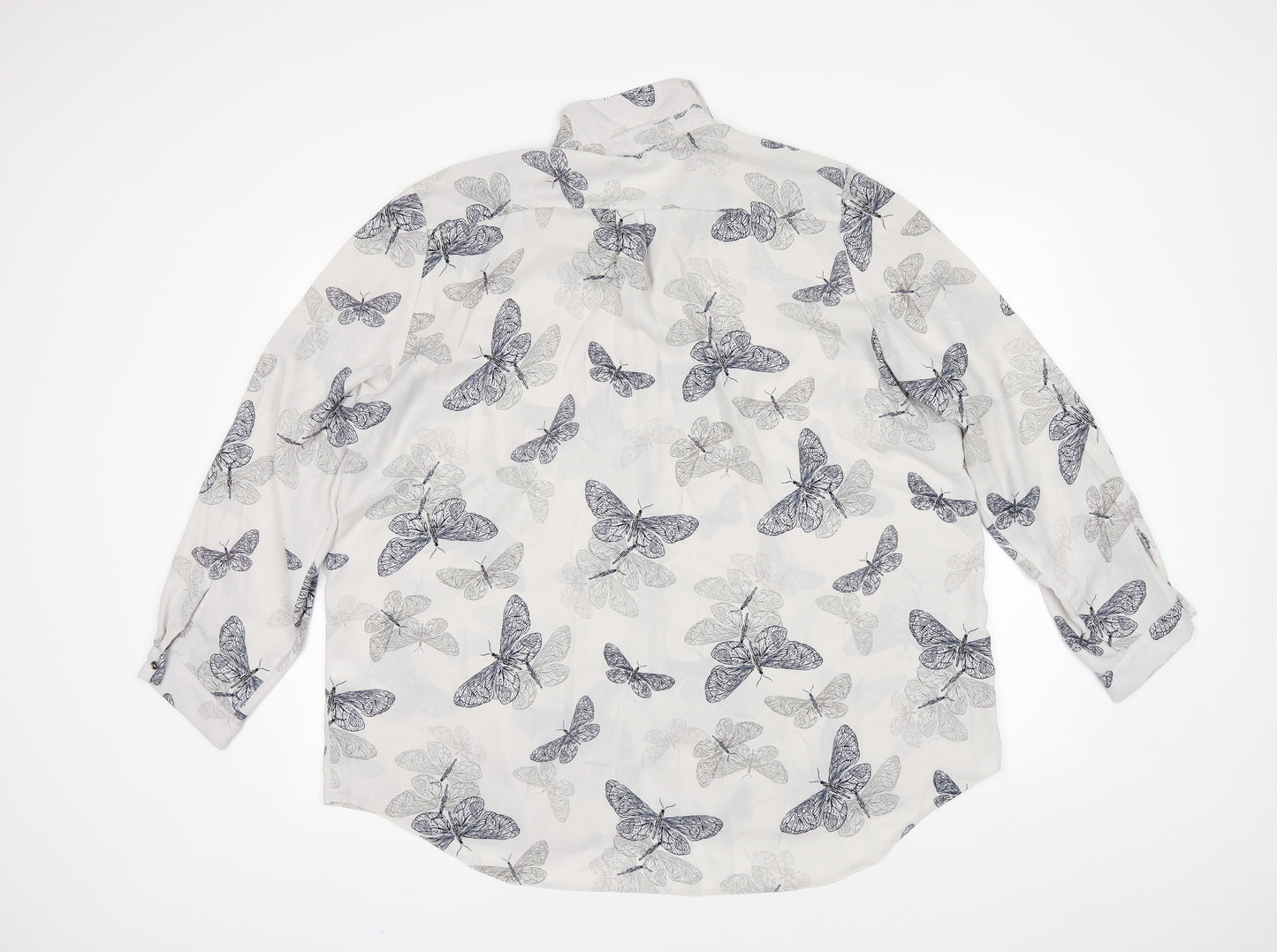 George` Womens Grey Floral  Tunic Button-Up Size 22