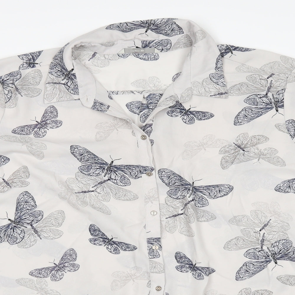 George` Womens Grey Floral  Tunic Button-Up Size 22