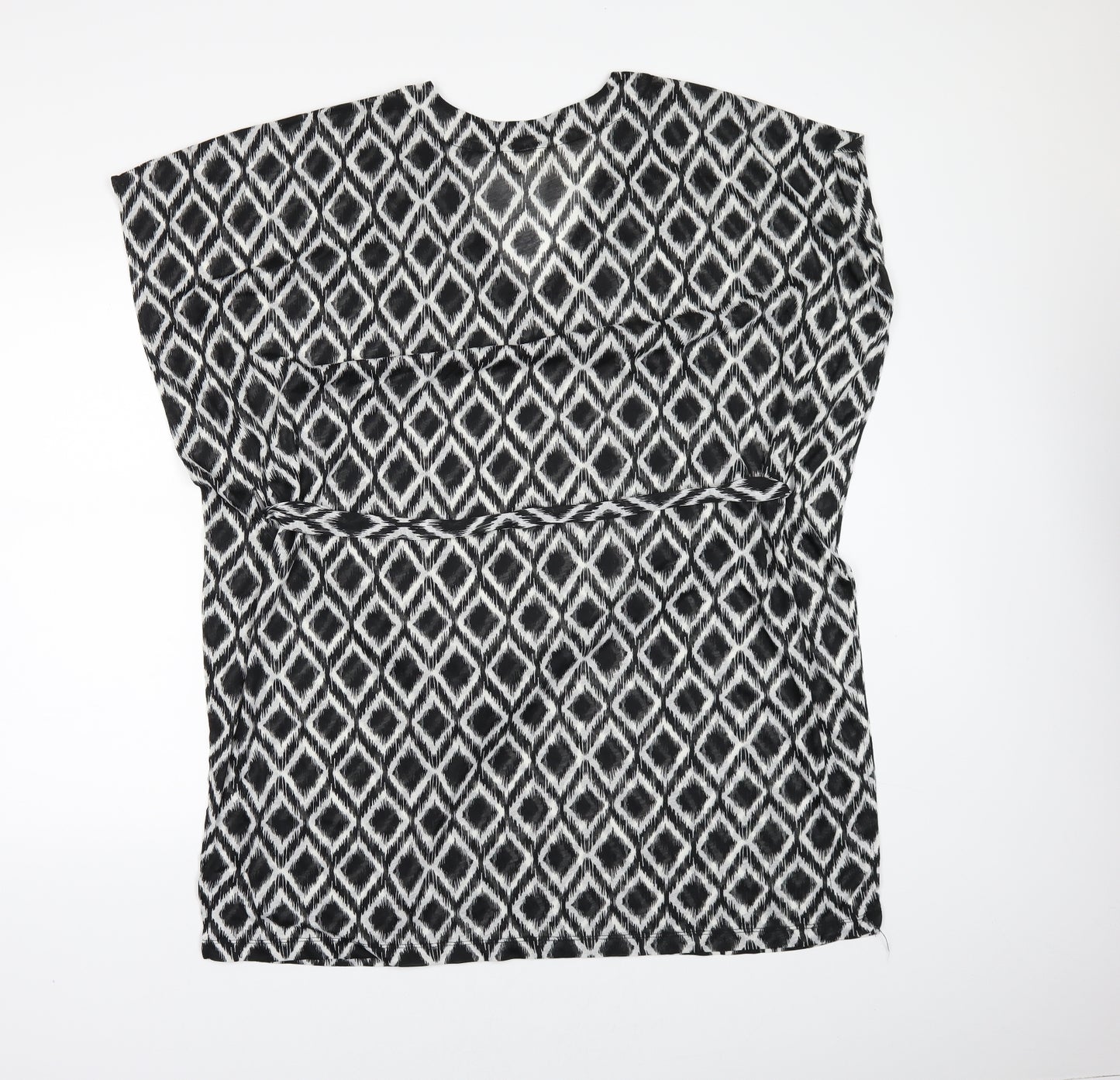 H&M Womens Black Geometric  Tunic Blouse Size M