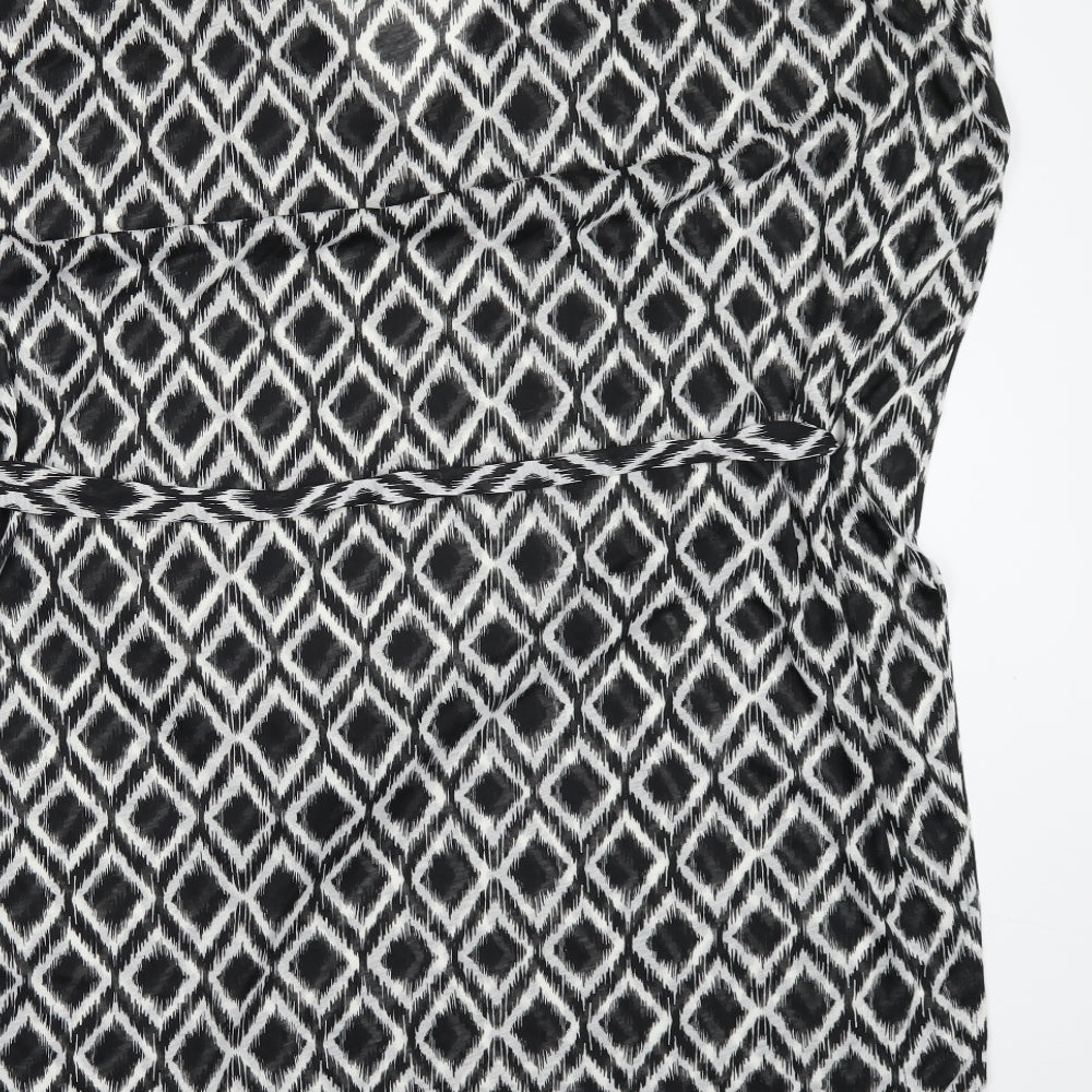 H&M Womens Black Geometric  Tunic Blouse Size M