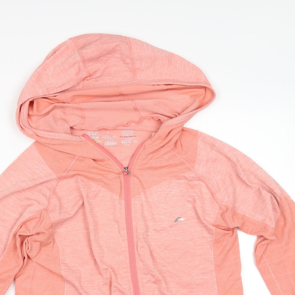 F&F Womens Orange   Full Zip Hoodie Size L