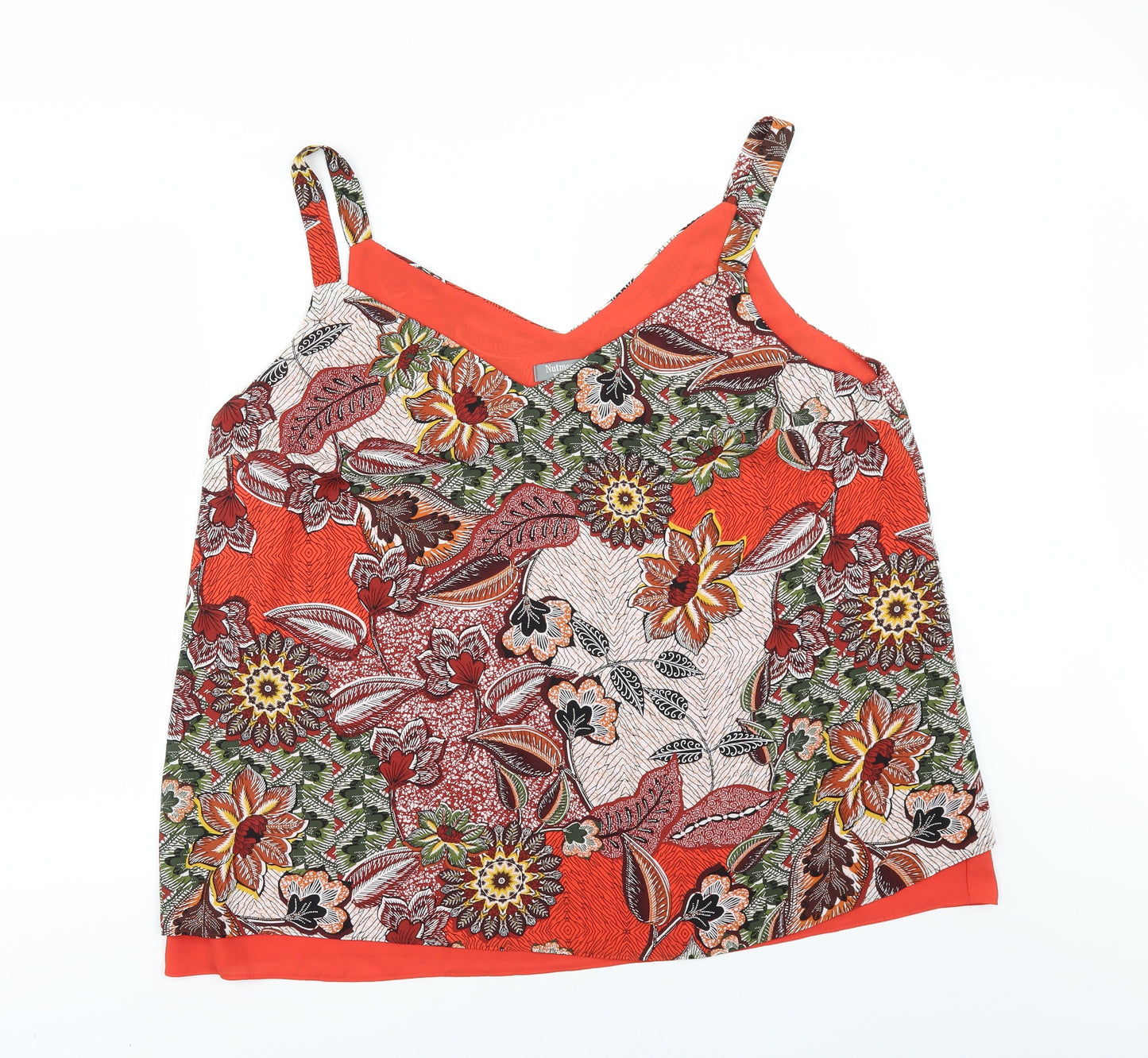 Nutmeg Womens Orange Floral  Camisole Blouse Size 20  - BACK SPLIT