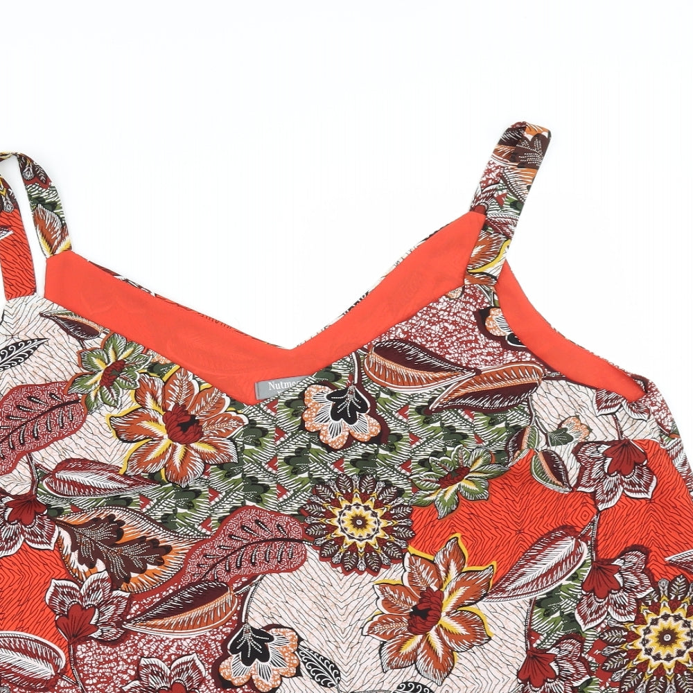 Nutmeg Womens Orange Floral  Camisole Blouse Size 20  - BACK SPLIT