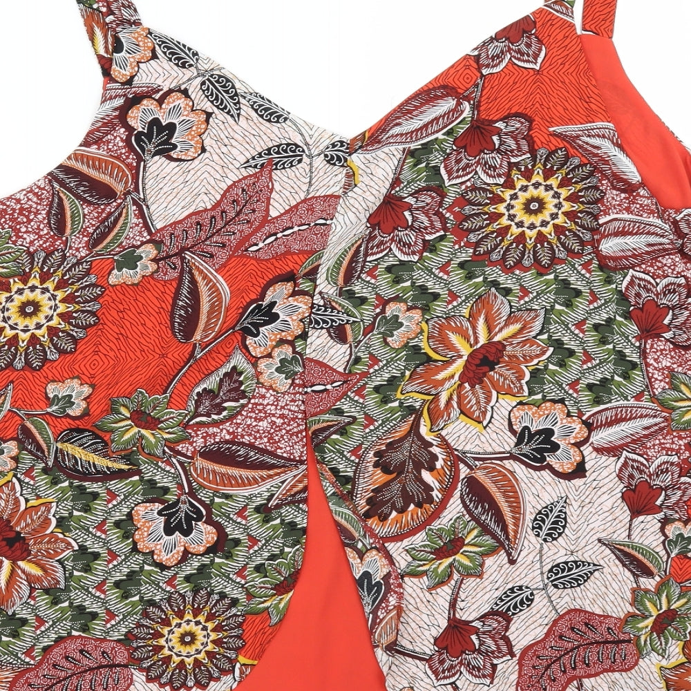 Nutmeg Womens Orange Floral  Camisole Blouse Size 20  - BACK SPLIT