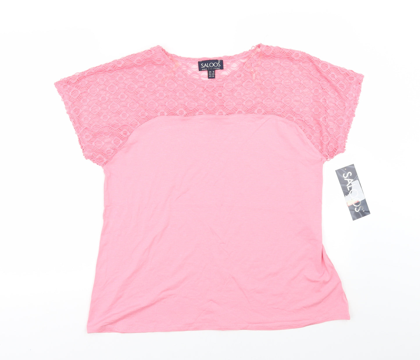 Saloos Womens Pink   Basic T-Shirt Size 18