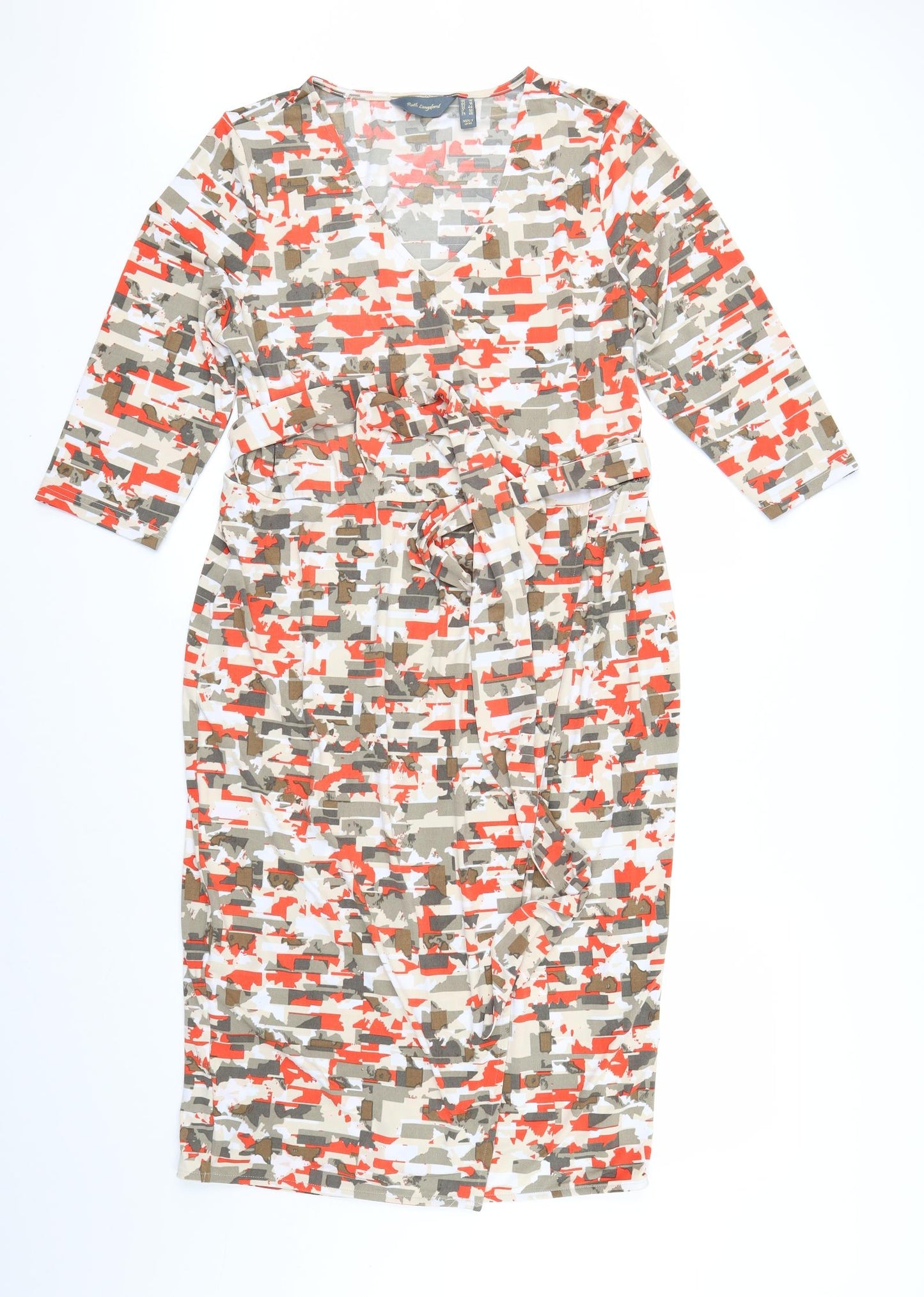 Ruth Langsford Womens Multicoloured Geometric  A-Line  Size 4