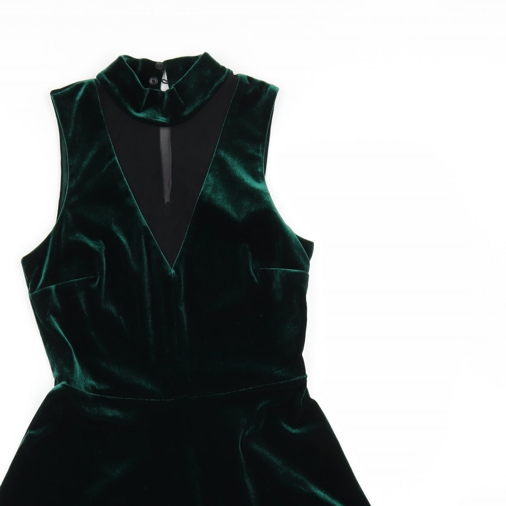 River Island Womens Green  Velour Mini  Size 6