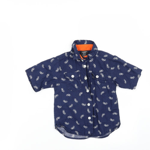 American Hawk Boys Blue Geometric  Basic Button-Up Size 3 Years