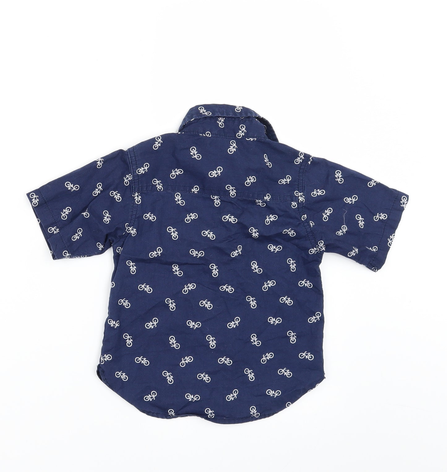 American Hawk Boys Blue Geometric  Basic Button-Up Size 3 Years