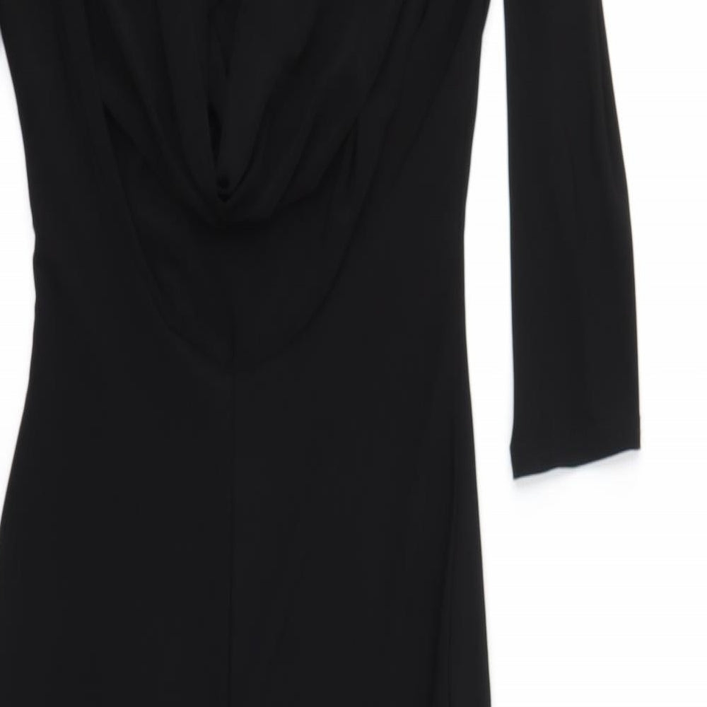 Quiz Womens Black Floral  Bodycon  Size 10  - Scoop Back