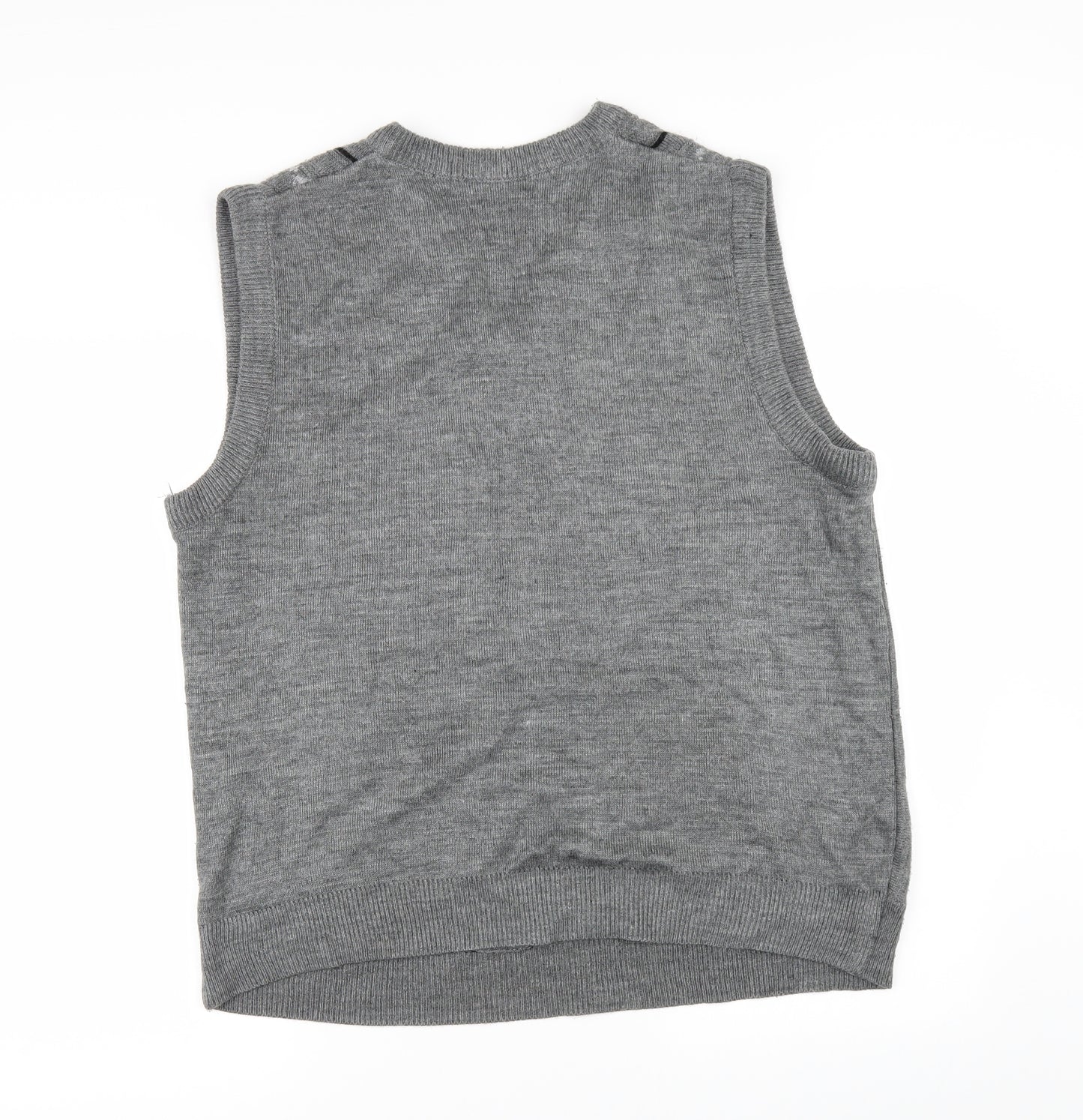 reflect Mens Grey Geometric  Vest Jumper Size M