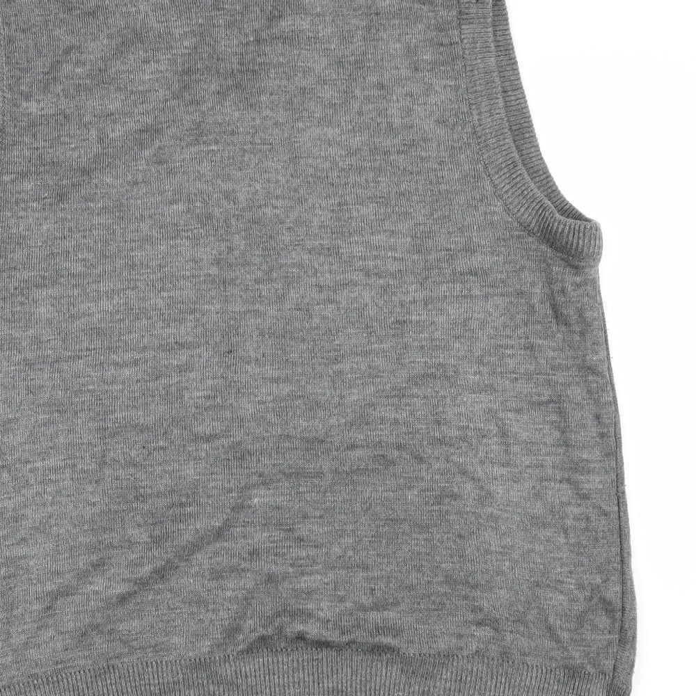 reflect Mens Grey Geometric  Vest Jumper Size M