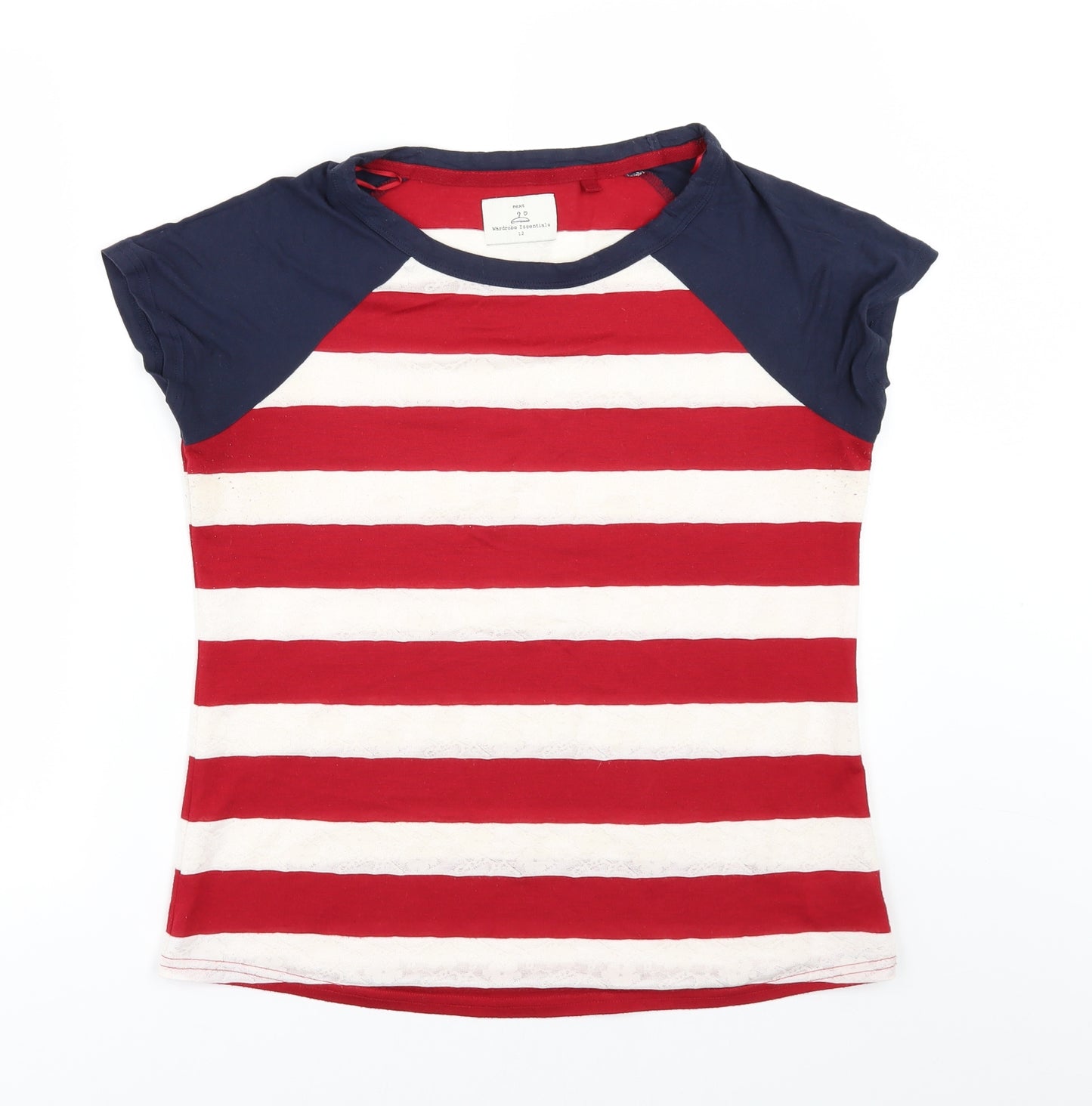 NEXT Womens Red Striped  Basic T-Shirt Size 12