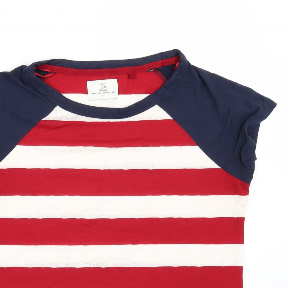 NEXT Womens Red Striped  Basic T-Shirt Size 12