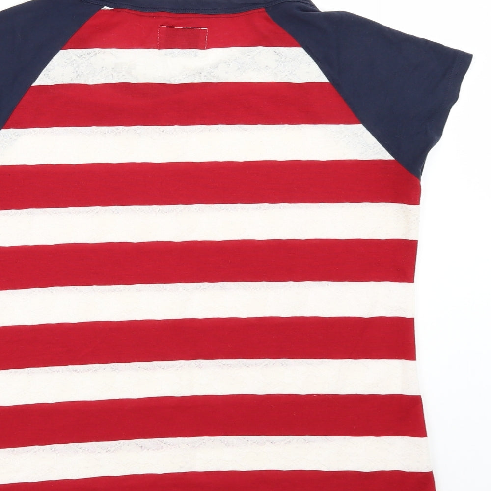 NEXT Womens Red Striped  Basic T-Shirt Size 12