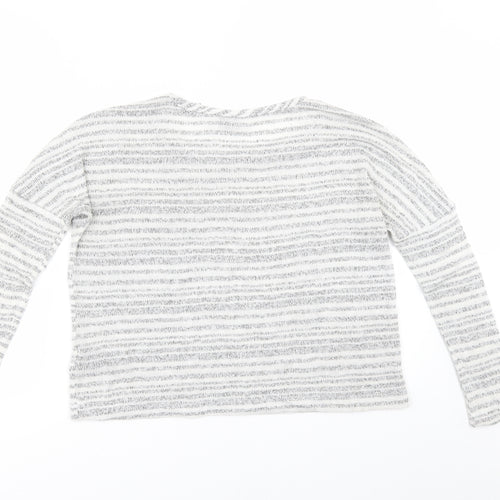 Sparkle & Fade Womens Grey Striped  Pullover Jumper Size XS