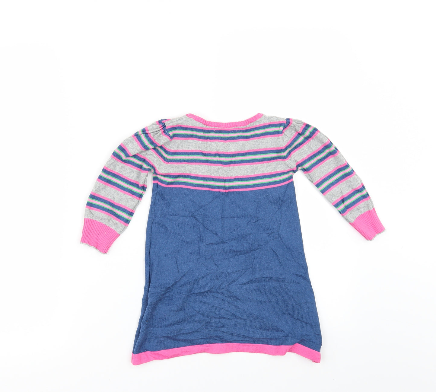 Marks and Spencer Girls Blue Striped  Jumper Dress  Size 18-24 Months