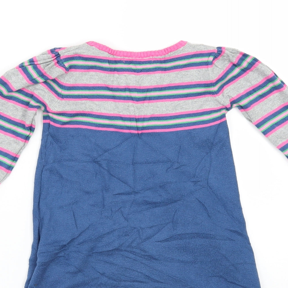 Marks and Spencer Girls Blue Striped  Jumper Dress  Size 18-24 Months