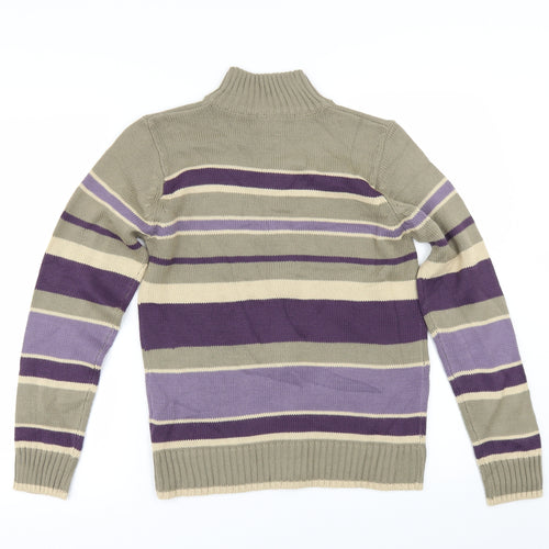 Intown Womens Brown Striped  Cardigan Jumper Size S