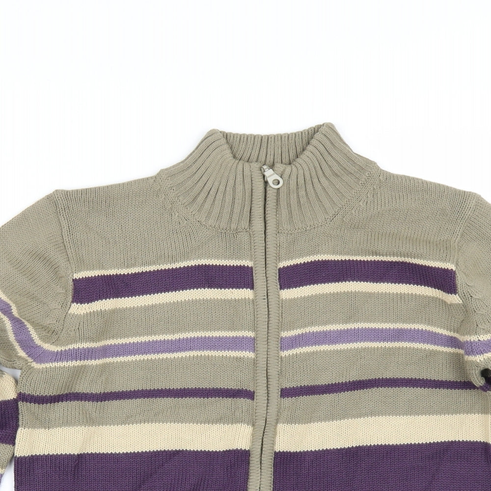 Intown Womens Brown Striped  Cardigan Jumper Size S