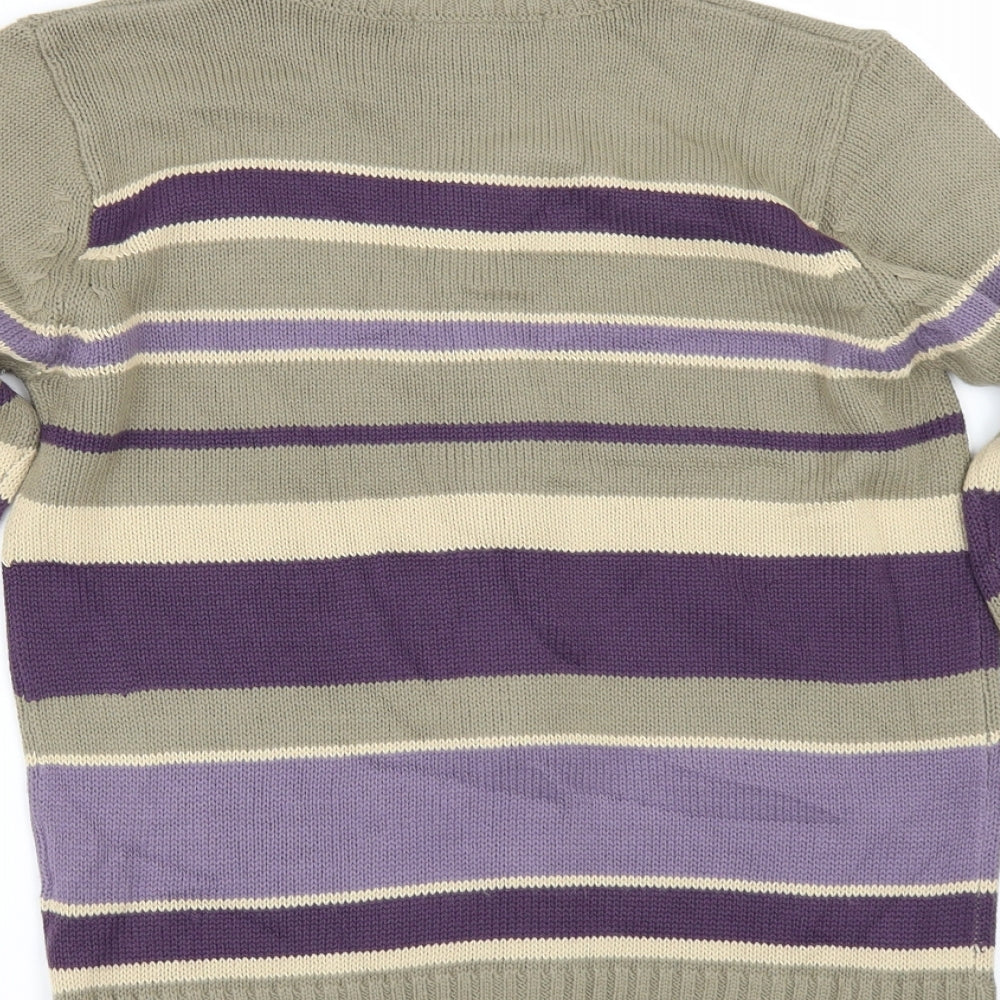 Intown Womens Brown Striped  Cardigan Jumper Size S