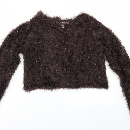 Zara Girls Brown   Cardigan Jumper Size 13-14 Years