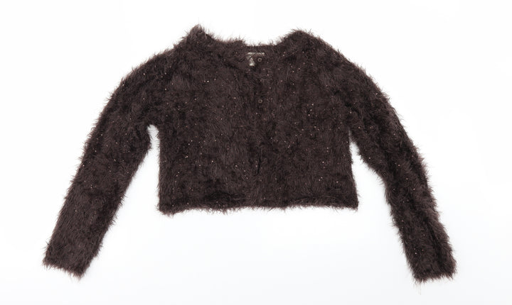 Zara Girls Brown Cardigan Jumper Size 13-14 Years