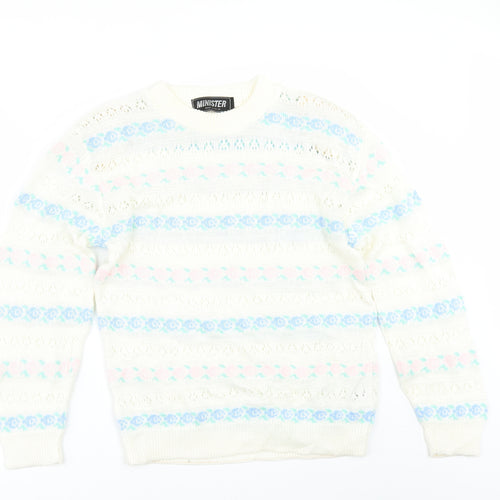 Minister Womens Ivory Floral  Pullover Jumper Size 14