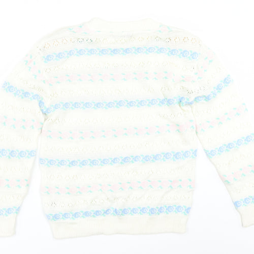 Minister Womens Ivory Floral  Pullover Jumper Size 14