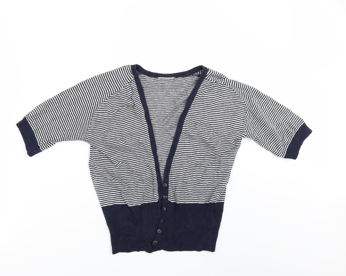 Primark Womens Blue Striped  Cardigan Jumper Size 10