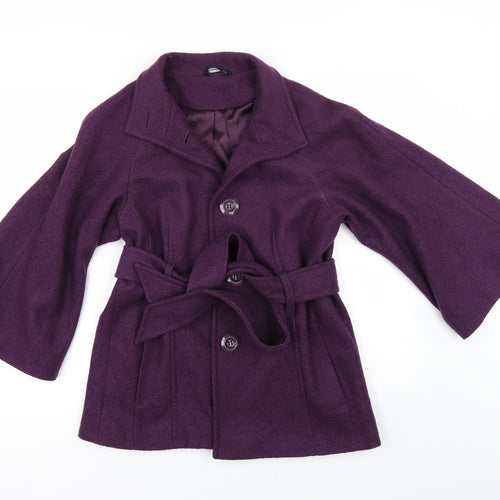 Dunnes Stores Womens Purple   Pea Coat Coat Size 14  - flared sleeves