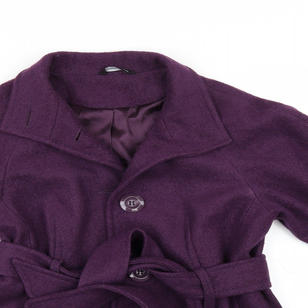 Dunnes Stores Womens Purple   Pea Coat Coat Size 14  - flared sleeves