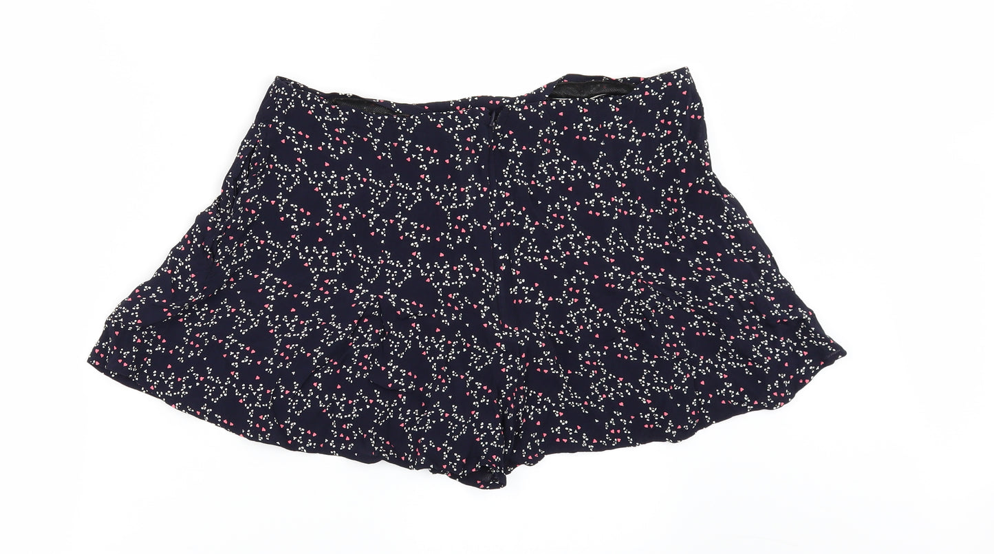 Henry Holland Womens Blue Floral  Hot Pants Shorts Size 14