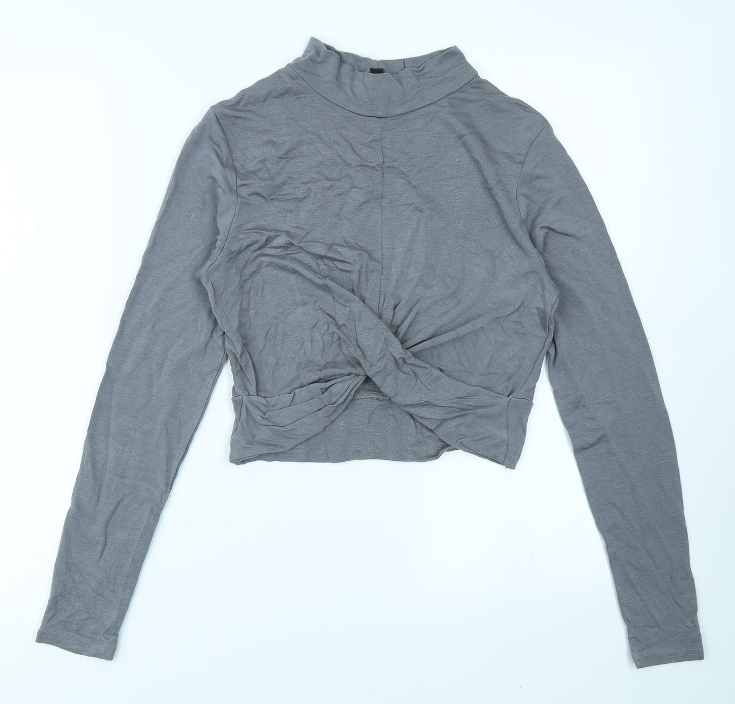 Topshop Womens Grey   Cropped T-Shirt Size 10