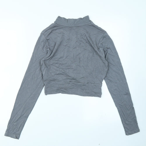 Topshop Womens Grey   Cropped T-Shirt Size 10