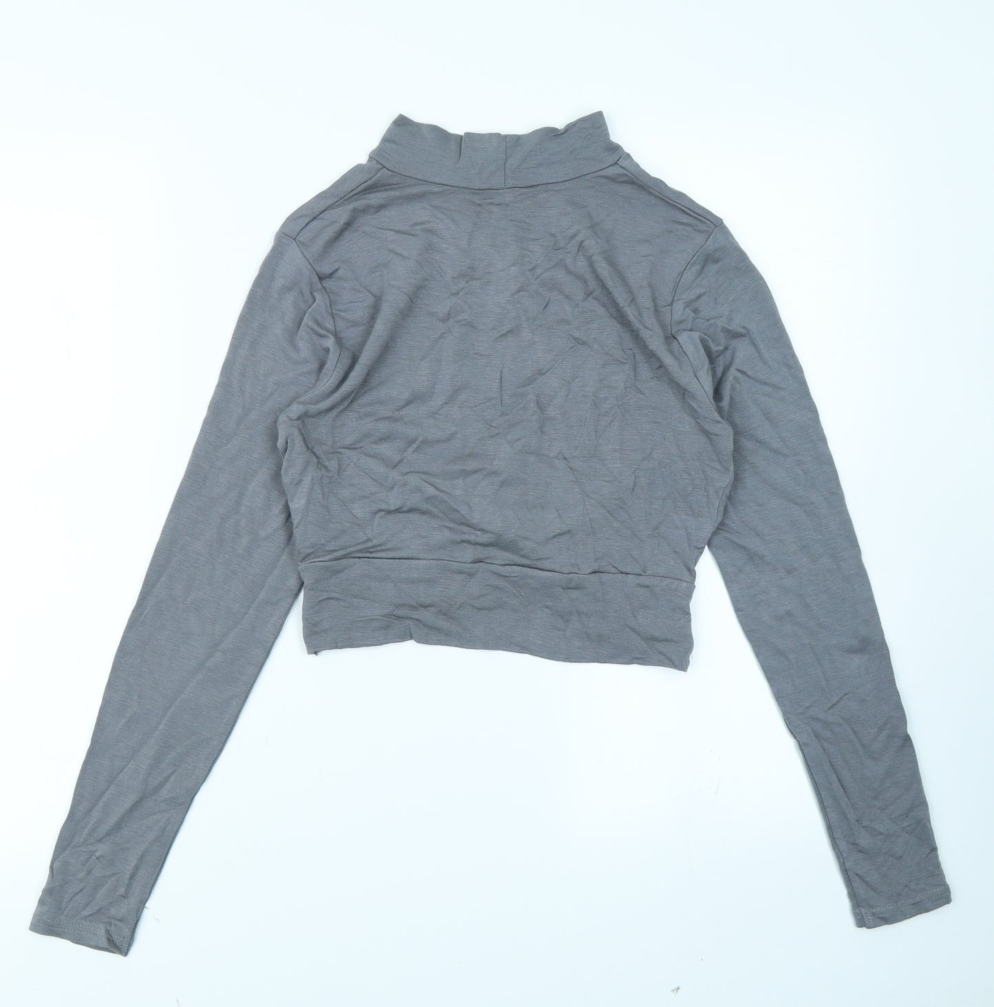 Topshop Womens Grey   Cropped T-Shirt Size 10