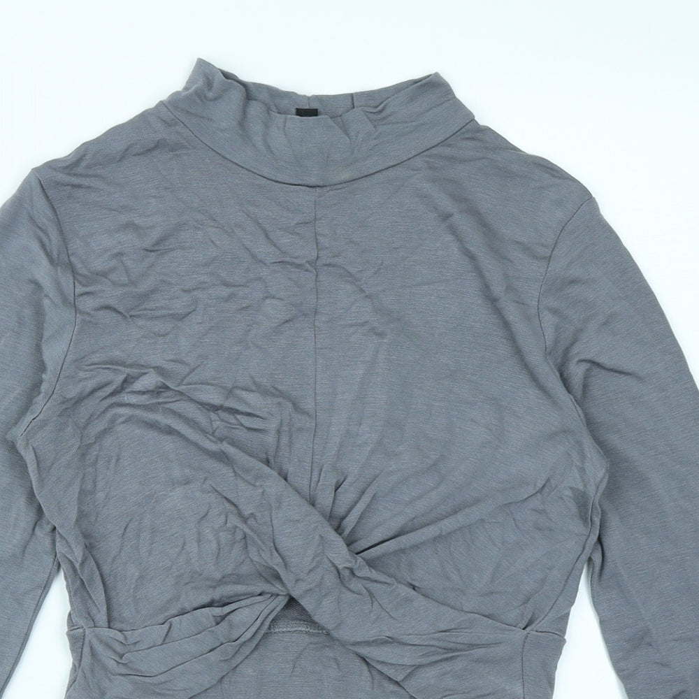 Topshop Womens Grey   Cropped T-Shirt Size 10