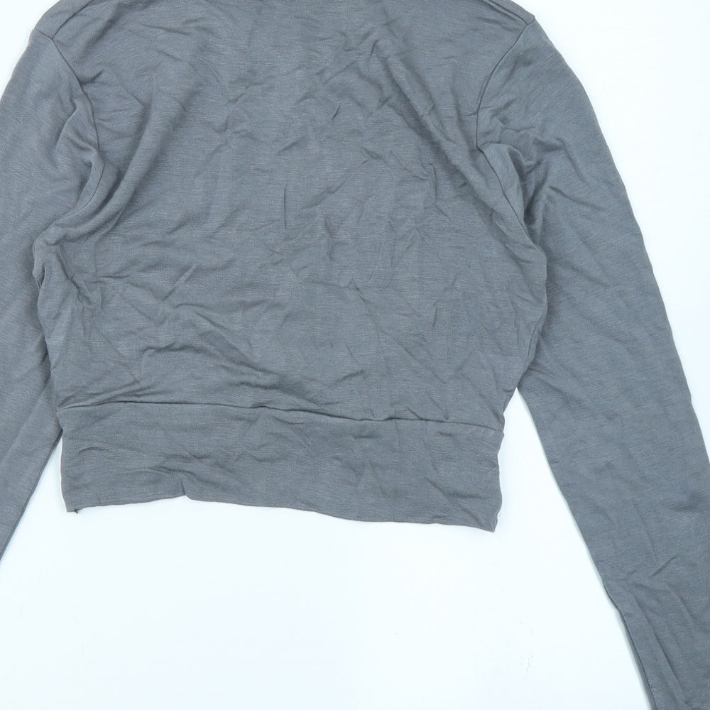 Topshop Womens Grey   Cropped T-Shirt Size 10
