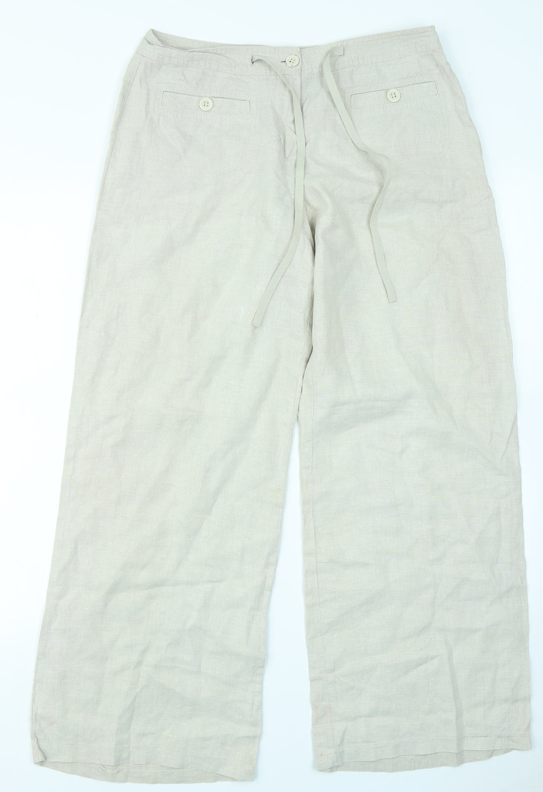 Marks & Spencer Womens Beige   Cargo Trousers Size 12 L27 in