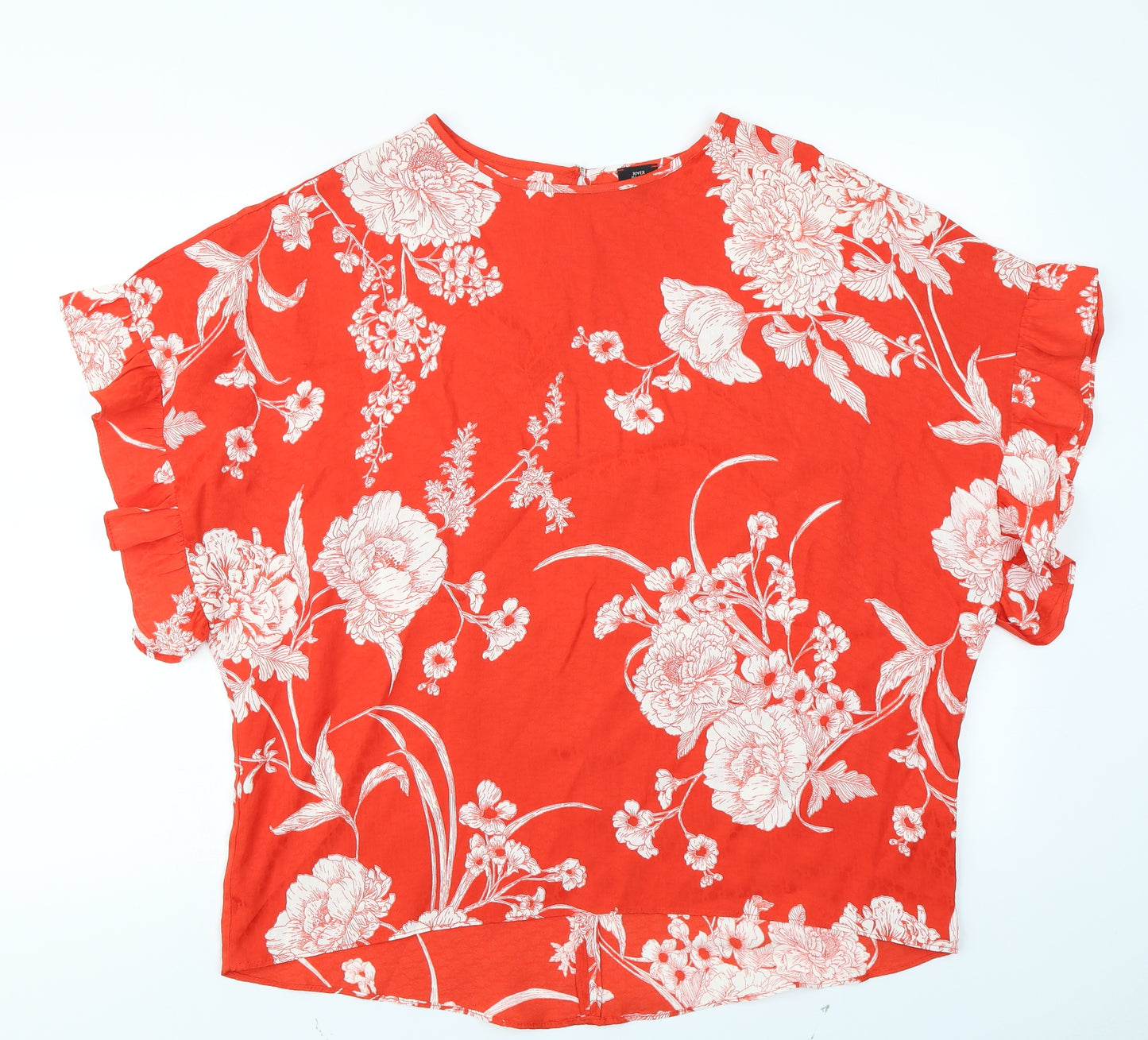 River Island Womens Red Floral  Basic Blouse Size M