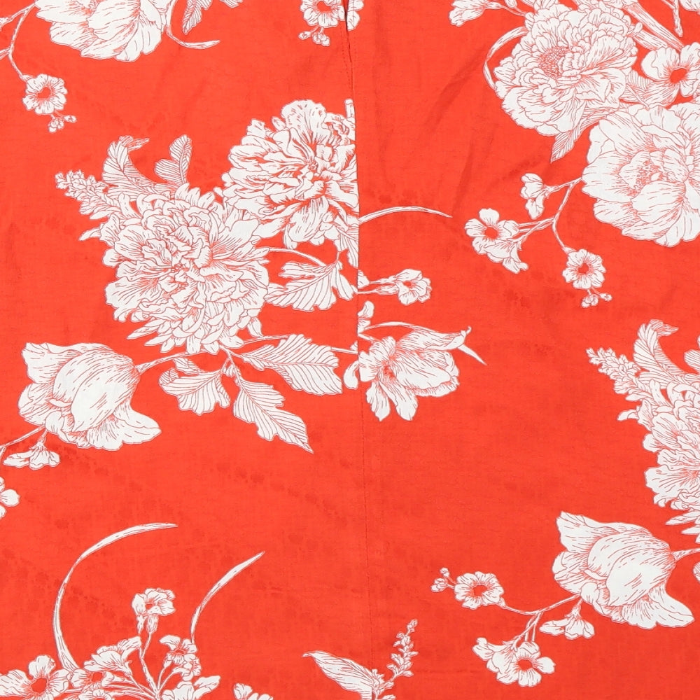 River Island Womens Red Floral  Basic Blouse Size M